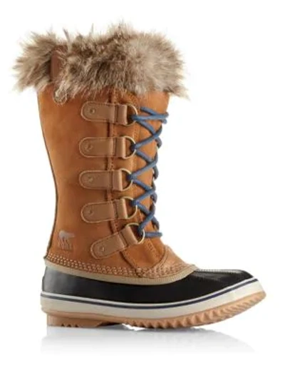 Sorel Joan Of Arctic Waterproof Suede Faux Fur Boots In Elk