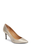 Calvin Klein 'gayle' Pointy Toe Pump In Blush/ Gold Leather