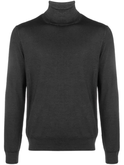 Canali Slim-fitted Turtleneck In Grey