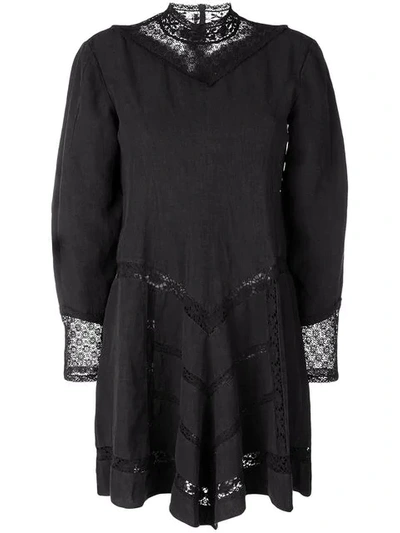 Isabel Marant Lace Panel Short Dress In Black