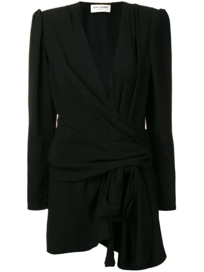 Saint Laurent Sablet Mini Dress In Black