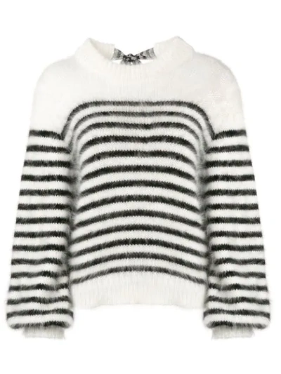 Alanui Striped Sweater In White