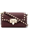 Valentino Garavani Valentino  Rockstud Shoulder Bag - Red In Brown