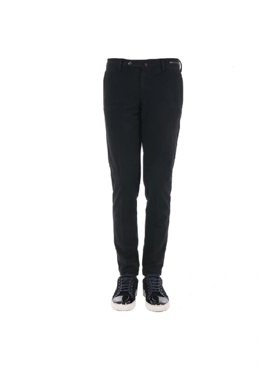 Pt01 Cotton And Cashmere Blend Skinny Fit Trousers In Black