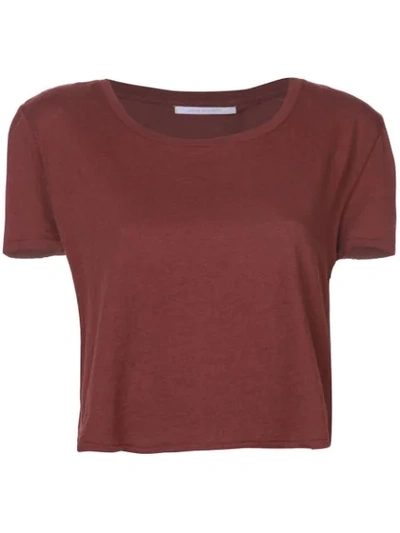 John Elliott Crane Cropped Tee In Red