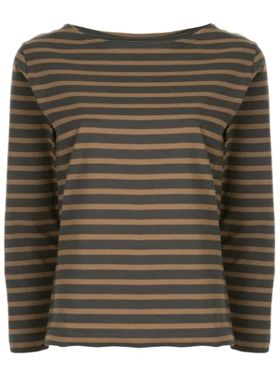 Margaret Howell Striped T In Brown