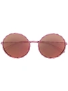 Elie Saab Round Frame Sunglasses In Purple