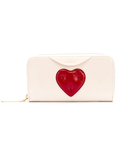 Anya Hindmarch Heart Wallet In White