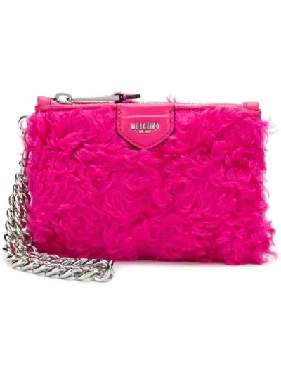 Moschino Fur Clutch Bag - Pink