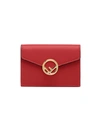 Fendi F Micro Trifold Wallet In Red