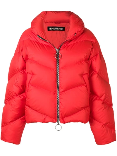 Ienki Ienki Dunlope Quilted Shell Hooded Down Coat In Red
