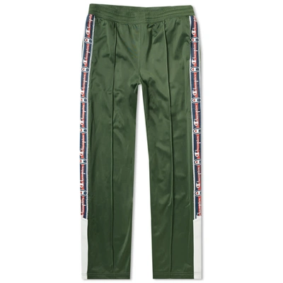 Champion Reverse Weave Popper Taped Track Pant In Green