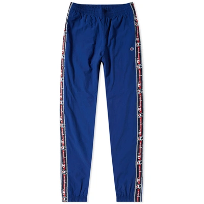 Champion Reverse Weave Corporate Taped Track Pant In Blue