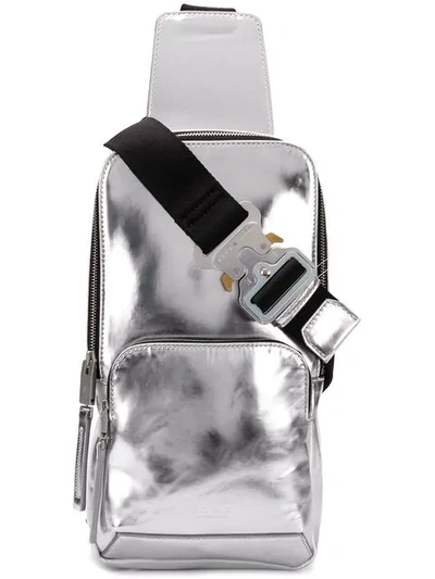 Alyx Crossbody Buckle Bag In Silver