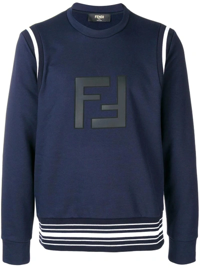 Fendi Ff Logo Sweatshirt In Blue