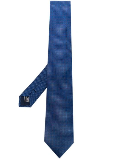 Saint Laurent Polka Dot Pattern Tie In Blue
