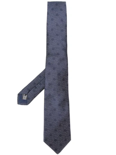Saint Laurent Dotted Tie In Blue