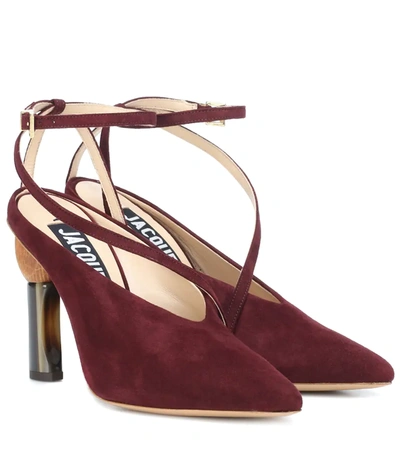 Jacquemus Les Chaussures Faya Suede Pumps In Red