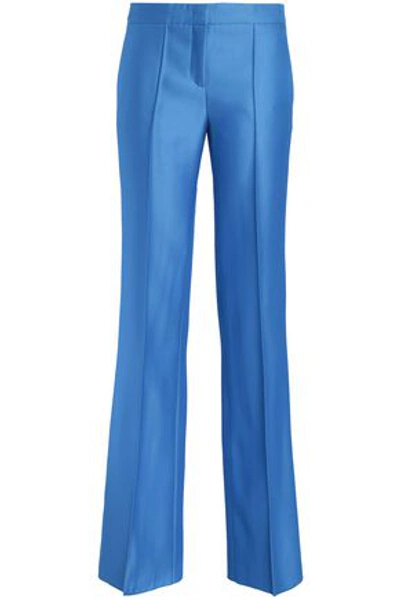 Emilio Pucci Wool And Silk-blend Twill Wide-leg Pants In Light Blue