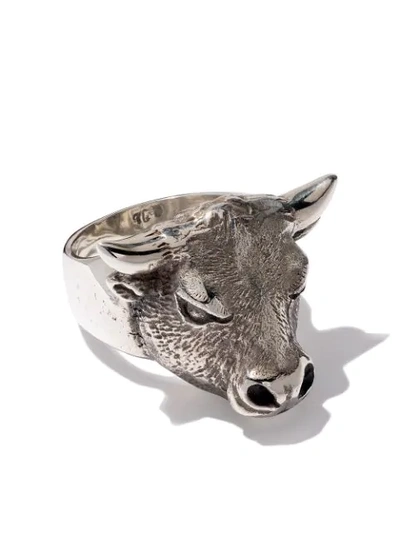The Great Frog Bull Ring In Silver