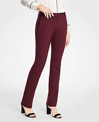 Ann Taylor The Petite Straight Leg Pant - Curvy Fit In Rosy Plum
