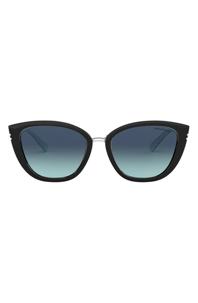 Tiffany & Co Tiffany-t 55mm Sunglasses In Black/ Blue Gradient
