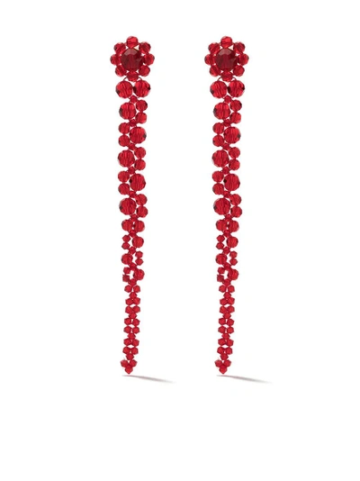 Simone Rocha Bead Drip Earrings - Red