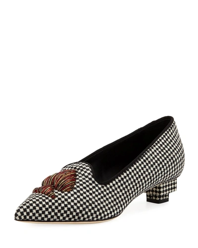 Sanayi313 Need Houndstooth Pointed Loafers In Black