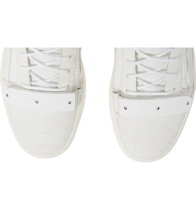 Giuseppe Zanotti Men's Anaconda-embossed Leather High-top Sneakers In White