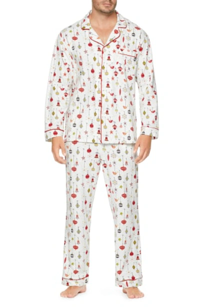 Bedhead Classic Pajamas In Off White/ Red
