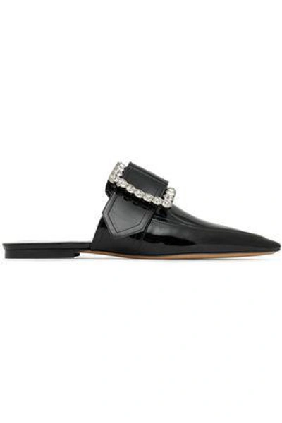 Maison Margiela Woman Embellished Patent-leather Point-toe Flats Black