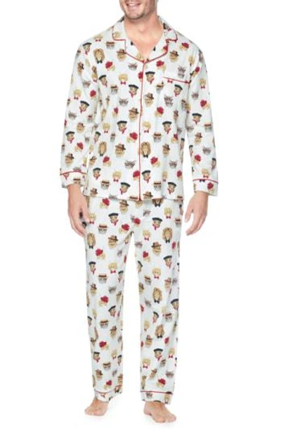 Bedhead Classic Pajamas In White/ Red Multi