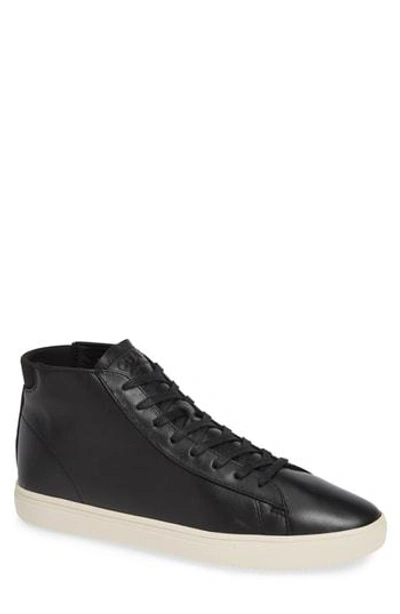 Clae Bradley Mid Sneaker In Black Milled Tumbled Leather