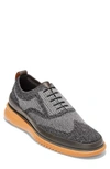 Cole Haan 2.zerogrand Stitchlite Water Resistant Wingtip In Magnet/ Ironstone Knit