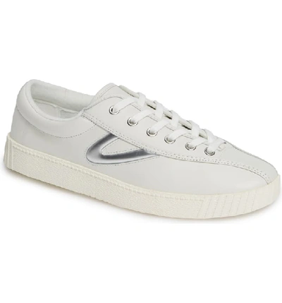Tretorn Nylite26plus Sneaker In White/ Silver Leather