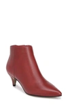Sam Edelman Kinzey Pointy Toe Bootie In Deep Red Leather
