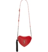 Saint Laurent Sac Coeur Monogram Ysl Heart Tassel Box Clutch Bag In Bandana Red/ Noir