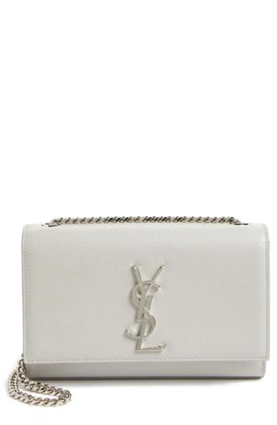 Saint Laurent Small Kate Grained Leather Crossbody Bag - Grey In Gris Souris