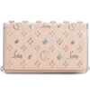 Christian Louboutin Paloma Fold-over Embellished Clutch Bag In Ballerina Multi