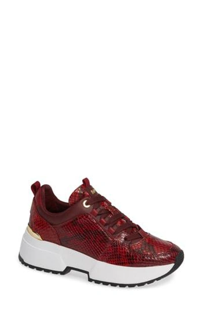 Michael Kors Snakeskin Maroon Michael Michael Kors Cosmo Sneaker