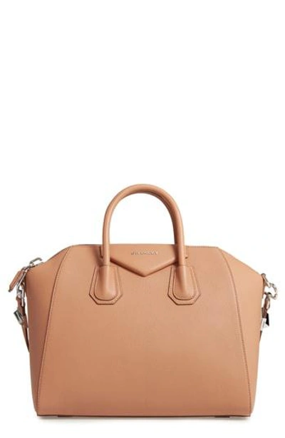 Givenchy 'medium Antigona' Sugar Leather Satchel - Beige In Medium Beige