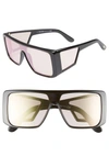 Tom Ford 132mm Atticus Shield Sunglasses - Shiny Black/ Shiny Rose Gold