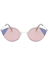 Fendi 60mm Cat Eye Sunglasses - Silver/ Pink