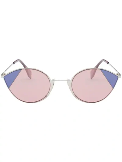 Fendi 60mm Cat Eye Sunglasses - Silver/ Pink