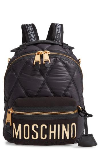 moschino quilted nylon backpack