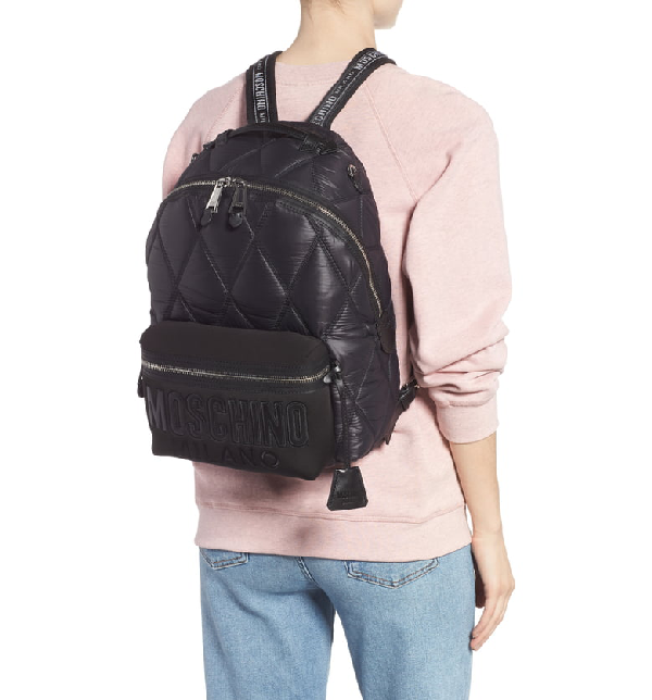 quilted nylon backpack