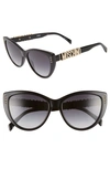 Moschino 56mm Gradient Cat Eye Sunglasses - Black