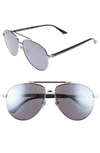 Gucci 61mm Aviator Sunglasses - Mirror Gunmetal/ Ruthenium
