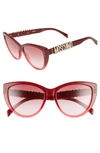 Moschino 56mm Gradient Cat Eye Sunglasses - Red