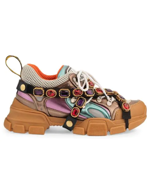 gucci flashtrek embellished sneakers